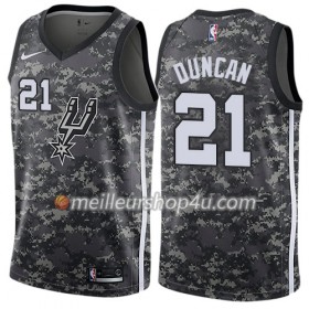Maillot Basket Homme San Antonio Spurs Tim Duncan 21 Nike City Edition Noir Swingman